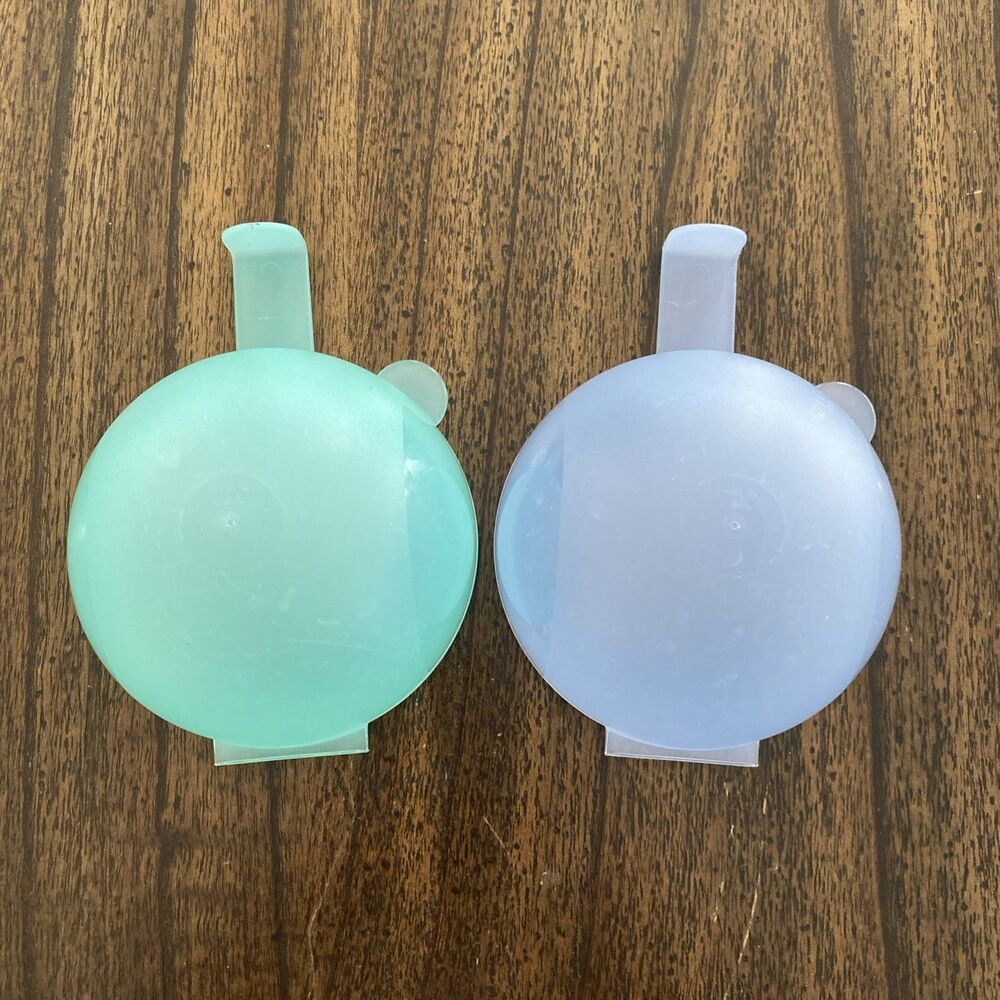 Set of 2 Tupperware Forget Me Not Hanging Tomato Onion Keepers LG Green Aqua - Picture 2 of 4